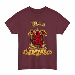 Scottish Pollock Clan Tartan Lion Rampant of Scotland T-Shirt