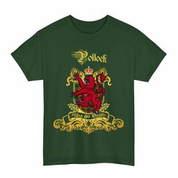 Scottish Pollock Clan Tartan Lion Rampant of Scotland T-Shirt