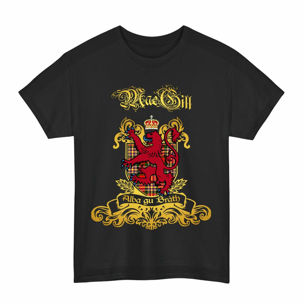 Scottish MacGill (Makgill) Clan Tartan Lion Rampant of Scotland T-Shirt