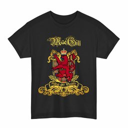 Scottish MacGill (Makgill) Clan Tartan Lion Rampant of Scotland T-Shirt
