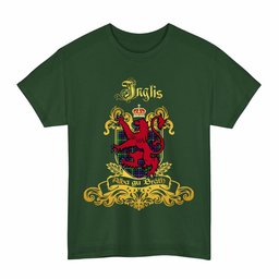 Scottish Inglis Clan Tartan Lion Rampant of Scotland T-Shirt