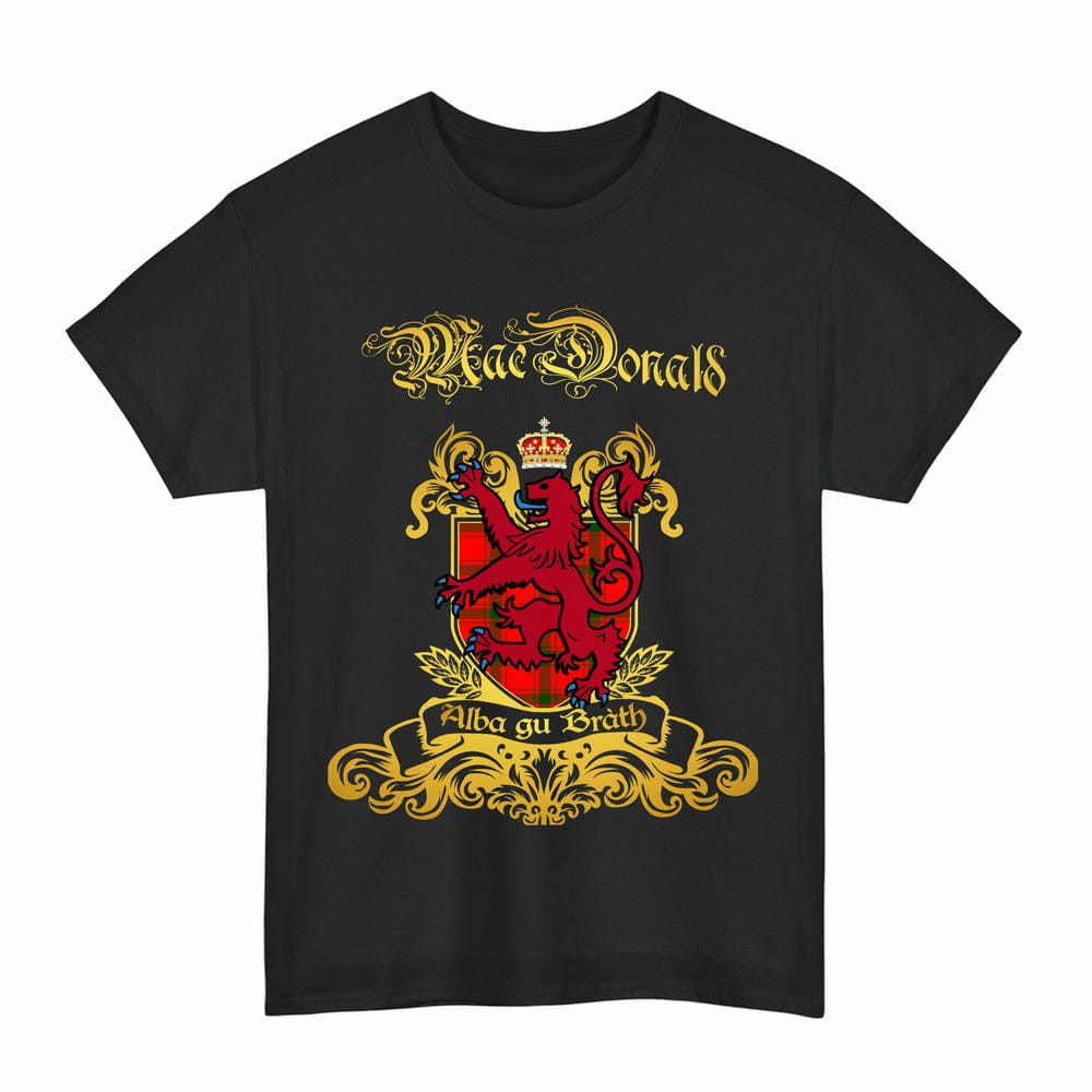 Scottish MacDonald (of Sleat) Clan Tartan Lion Rampant of Scotland T-Shirt