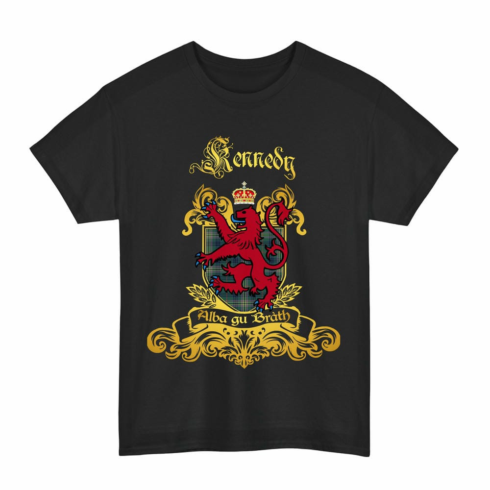 Scottish Kennedy Clan Tartan Lion Rampant of Scotland T-Shirt