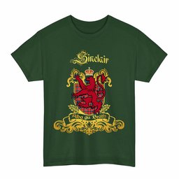 Scottish Sinclair Clan Tartan Lion Rampant of Scotland T-Shirt