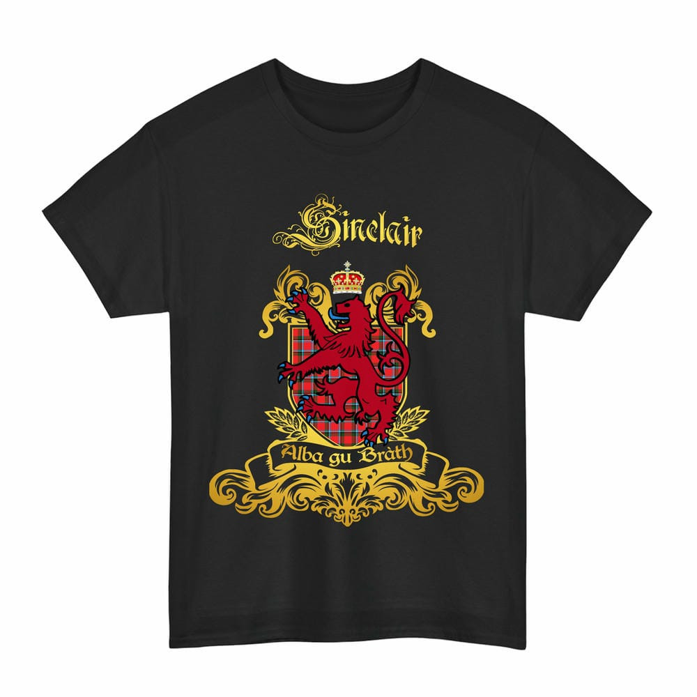 Scottish Sinclair Clan Tartan Lion Rampant of Scotland T-Shirt