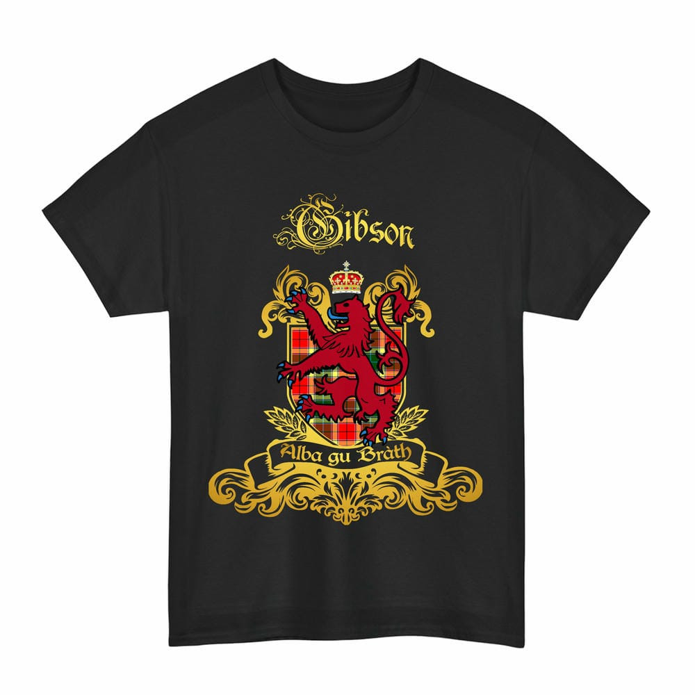 Scottish Gibson Clan Tartan Lion Rampant of Scotland T-Shirt