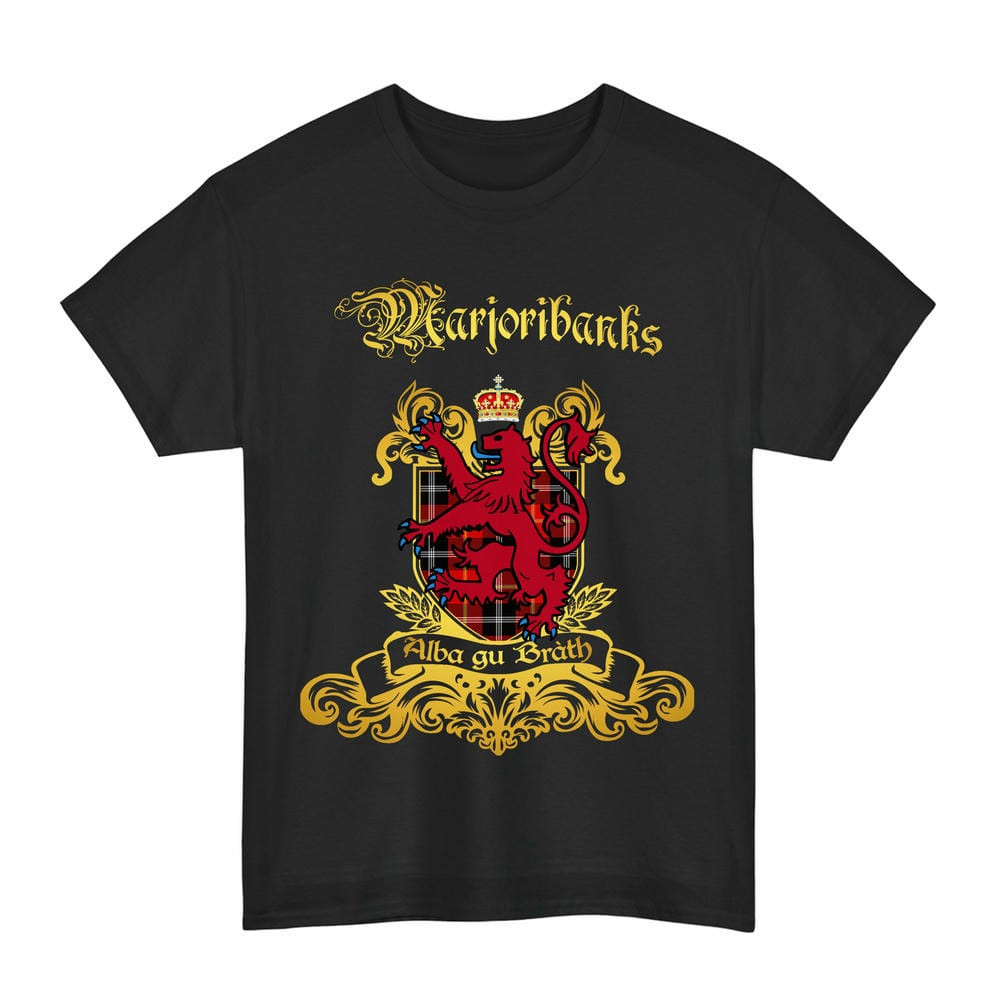 Scottish Marjoribanks Clan Tartan Lion Rampant of Scotland T-Shirt