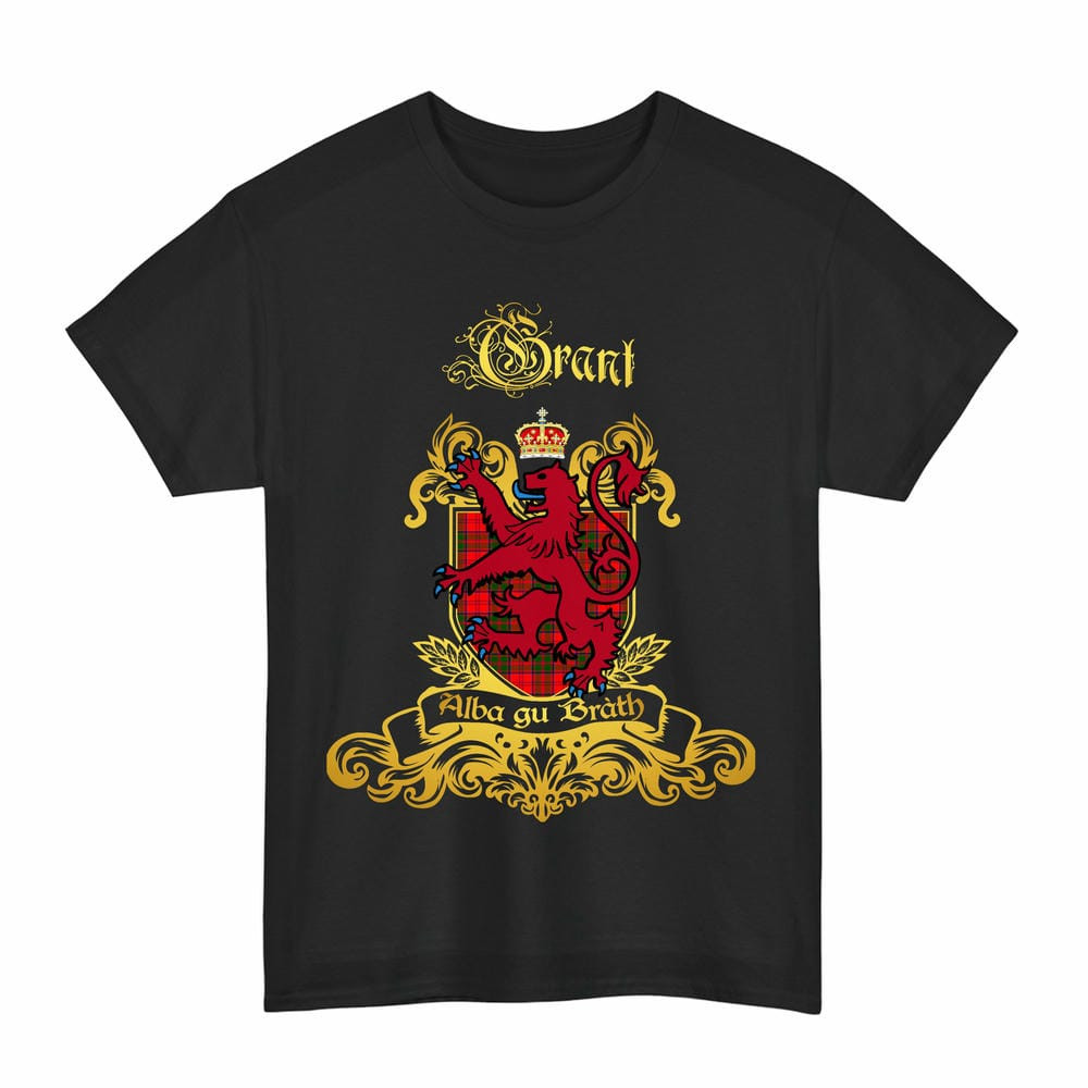 Scottish Grant Clan Tartan Lion Rampant of Scotland T-Shirt