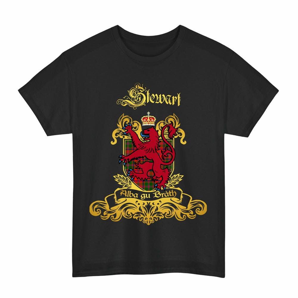 Scottish Stewart (of Appin) Clan Tartan Lion Rampant of Scotland T-Shirt