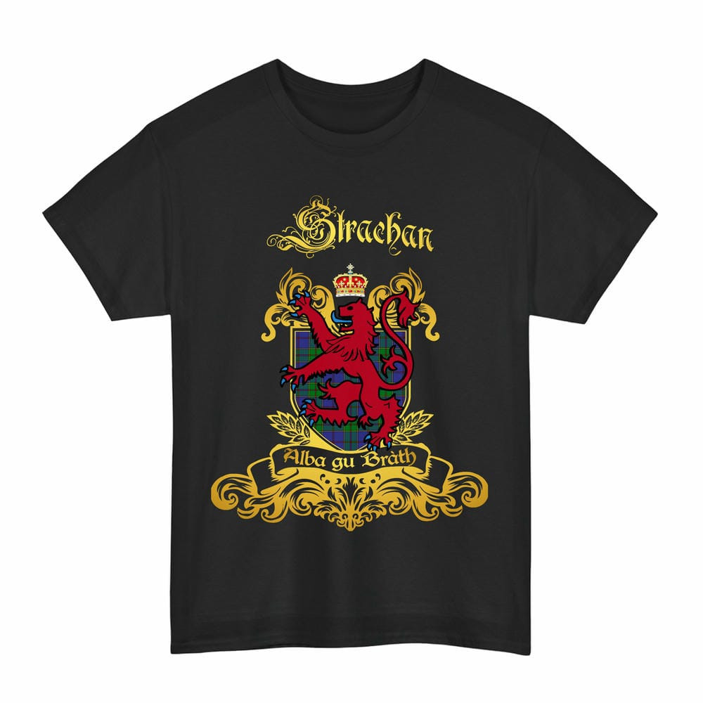 Scottish Strachan Clan Tartan Lion Rampant of Scotland T-Shirt