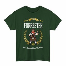 ScotsTee Shop Scottish Forrester Clan Tartan T-Shirt - Motto Scotsman
