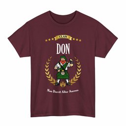 ScotsTee Shop Scottish Don Clan Tartan T-Shirt - Motto Scotsman