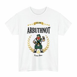 ScotsTee Shop Scottish Arbuthnot Clan Tartan T-Shirt - Motto Scotsman