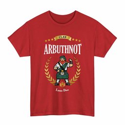 ScotsTee Shop Scottish Arbuthnot Clan Tartan T-Shirt - Motto Scotsman