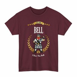 ScotsTee Shop Scottish Bell Clan Tartan T-Shirt - Motto Scotsman