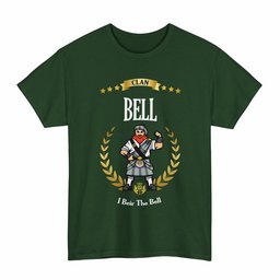 ScotsTee Shop Scottish Bell Clan Tartan T-Shirt - Motto Scotsman