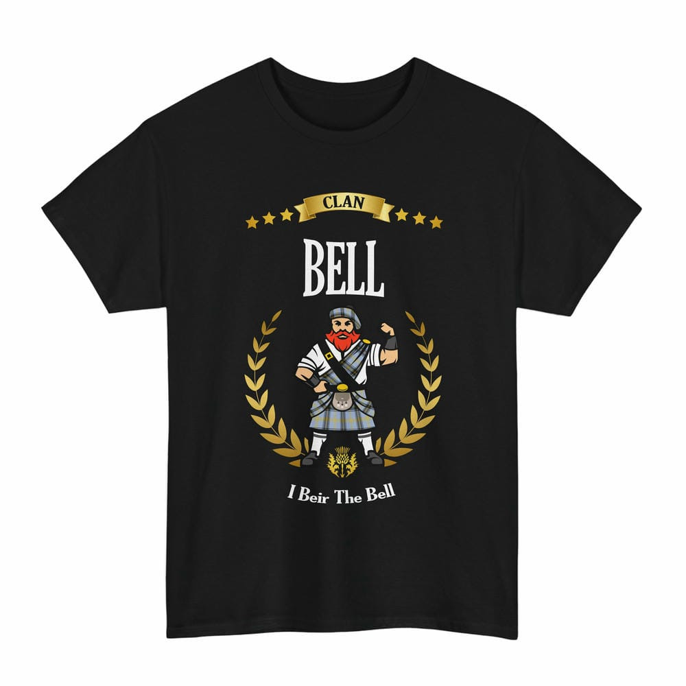 ScotsTee Shop Scottish Bell Clan Tartan T-Shirt - Motto Scotsman
