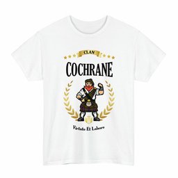 ScotsTee Shop Scottish Cochrane Clan Tartan T-Shirt - Motto Scotsman