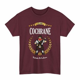 ScotsTee Shop Scottish Cochrane Clan Tartan T-Shirt - Motto Scotsman
