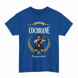 ScotsTee Shop Scottish Cochrane Clan Tartan T-Shirt - Motto Scotsman