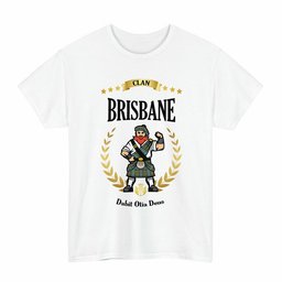 ScotsTee Shop Scottish Brisbane Clan Tartan T-Shirt - Motto Scotsman