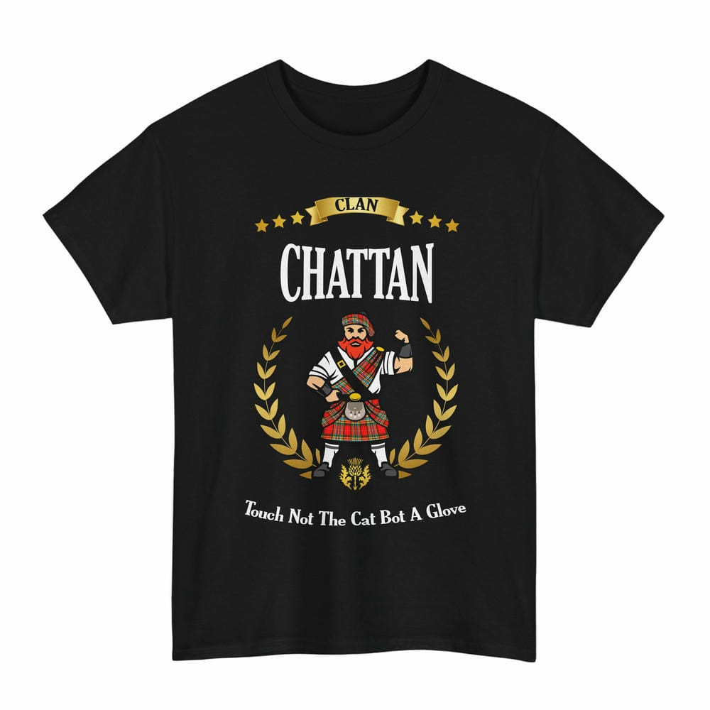 ScotsTee Shop Scottish Chattan Clan Tartan T-Shirt - Motto Scotsman
