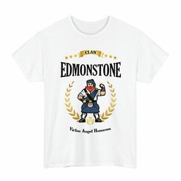 ScotsTee Shop Scottish Edmonstone (of Duntreath) Clan Tartan T-Shirt - Motto Scotsman