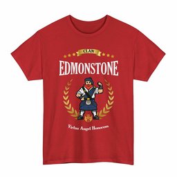 ScotsTee Shop Scottish Edmonstone (of Duntreath) Clan Tartan T-Shirt - Motto Scotsman