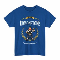 ScotsTee Shop Scottish Edmonstone (of Duntreath) Clan Tartan T-Shirt - Motto Scotsman