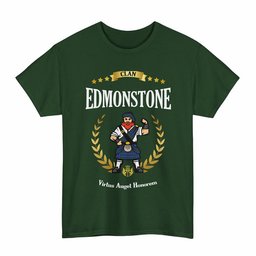 ScotsTee Shop Scottish Edmonstone (of Duntreath) Clan Tartan T-Shirt - Motto Scotsman