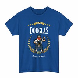 ScotsTee Shop Scottish Douglas Clan Tartan T-Shirt - Motto Scotsman