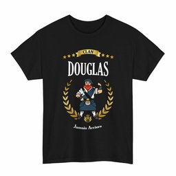 ScotsTee Shop Scottish Douglas Clan Tartan T-Shirt - Motto Scotsman