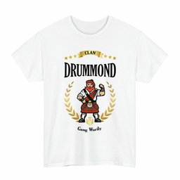 ScotsTee Shop Scottish Drummond Clan Tartan T-Shirt - Motto Scotsman