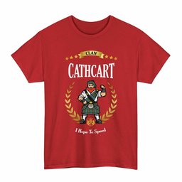 ScotsTee Shop Scottish Cathcart Clan Tartan T-Shirt - Motto Scotsman