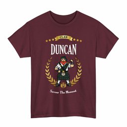 ScotsTee Shop Scottish Duncan Clan Tartan T-Shirt - Motto Scotsman