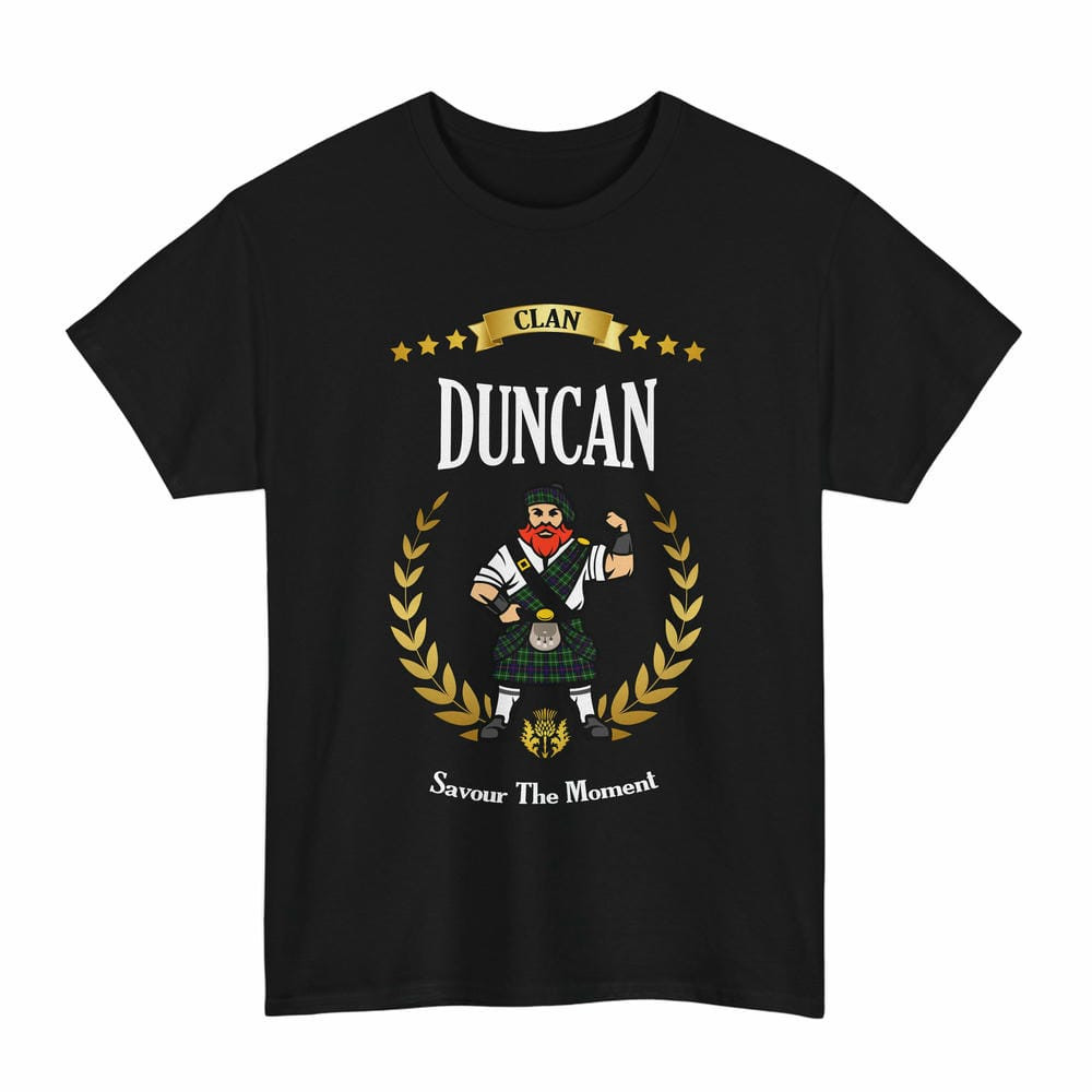 ScotsTee Shop Scottish Duncan Clan Tartan T-Shirt - Motto Scotsman