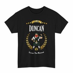 ScotsTee Shop Scottish Duncan Clan Tartan T-Shirt - Motto Scotsman
