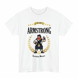 ScotsTee Shop Scottish Armstrong Clan Tartan T-Shirt - Motto Scotsman