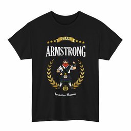 ScotsTee Shop Scottish Armstrong Clan Tartan T-Shirt - Motto Scotsman