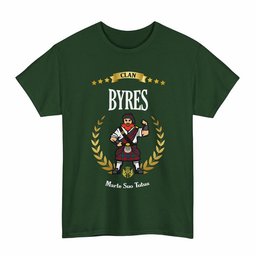 ScotsTee Shop Scottish Byres Clan Tartan T-Shirt - Motto Scotsman