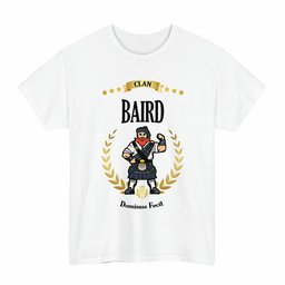 ScotsTee Shop Scottish Baird Clan Tartan T-Shirt - Motto Scotsman