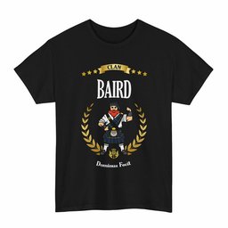 ScotsTee Shop Scottish Baird Clan Tartan T-Shirt - Motto Scotsman