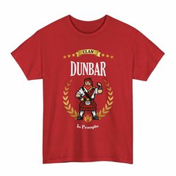 ScotsTee Shop Scottish Dunbar Clan Tartan T-Shirt - Motto Scotsman