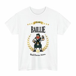 ScotsTee Shop Scottish Baillie Clan Tartan T-Shirt - Motto Scotsman