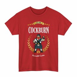 ScotsTee Shop Scottish Cockburn Clan Tartan T-Shirt - Motto Scotsman