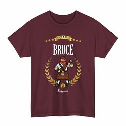 ScotsTee Shop Scottish Bruce Clan Tartan T-Shirt - Motto Scotsman