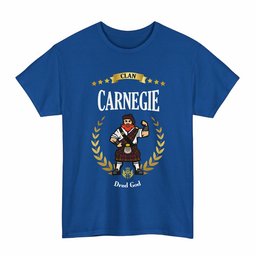 ScotsTee Shop Scottish Carnegie Clan Tartan T-Shirt - Motto Scotsman
