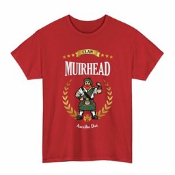 ScotsTee Shop Scottish Muirhead Clan Tartan T-Shirt - Motto Scotsman