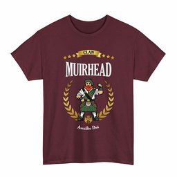 ScotsTee Shop Scottish Muirhead Clan Tartan T-Shirt - Motto Scotsman