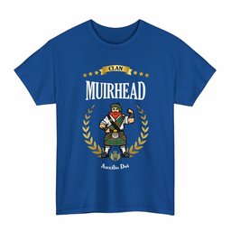 ScotsTee Shop Scottish Muirhead Clan Tartan T-Shirt - Motto Scotsman